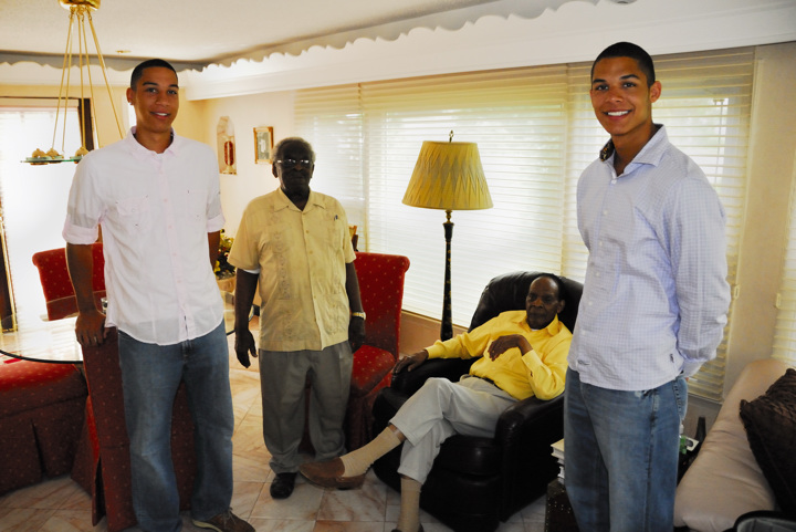 William H. Harris Jr. with his brother James A. Harris and grandsons Joseph and Julian